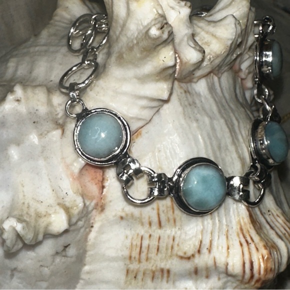 Caribbean Larimar Multi Gem  handcrafted bracelet - Picture 2 of 12